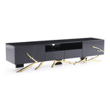 Legend Modern Black & Champagne Gold 87" TV Stand
