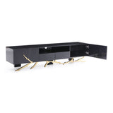 Legend Modern Black & Champagne Gold 87" TV Stand