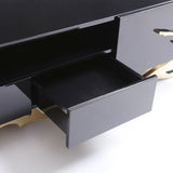 Legend Modern Black & Champagne Gold 87" TV Stand