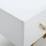 Legend 87"-Wide Modern White Gold TV Stand