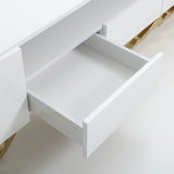 Legend 87"-Wide Modern White Gold TV Stand