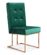 Legend Modern Green Velvet & Rosegold Dining Chair (Set of 2)