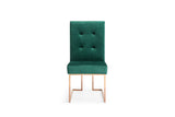 Legend Modern Green Velvet & Rosegold Dining Chair (Set of 2)