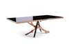 Legend Modern Black Glass & Rosegold Dining Table