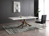 Legend Modern White Marble & Rosegold Dining Table