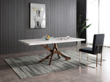Legend Modern White Marble & Rosegold Dining Table
