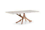 Legend Modern White Marble & Rosegold Dining Table