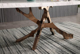 Legend Modern White Marble & Rosegold Dining Table