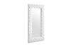 Legend Modern White Bonded Leather Floor Mirror