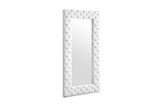 Legend Modern White Bonded Leather Floor Mirror