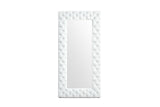 Legend Modern White Bonded Leather Floor Mirror