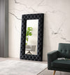 Legend Transitional Black Velvet Floor Mirror