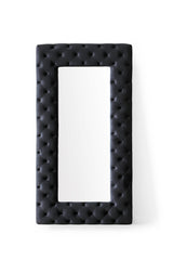 Legend Transitional Black Velvet Floor Mirror