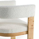 Letha Modern Cream Fabric + Burl Dining Chair