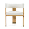 Letha Modern Cream Fabric + Burl Dining Chair