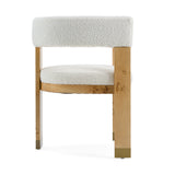 Letha Modern Cream Fabric + Burl Dining Chair