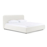 Liam Modern Ivory Fabric Upholstered Bed