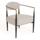 Liberty Modern Beige Fabric + Black & Gold Accent Chair