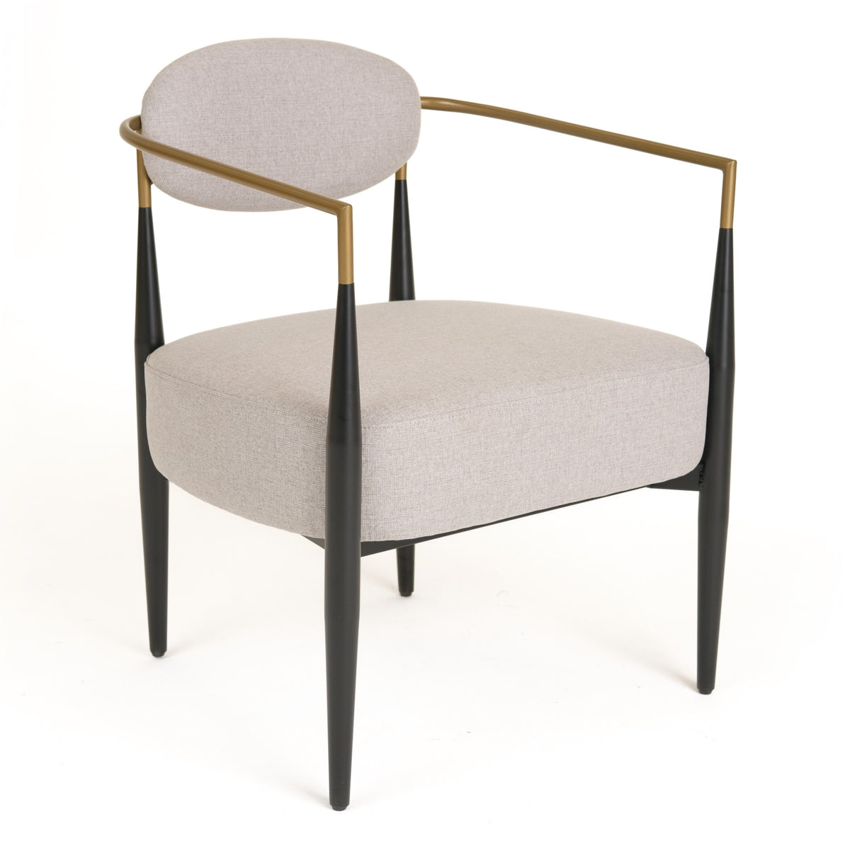 Liberty Modern Beige Fabric + Black & Gold Accent Chair