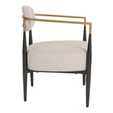 Liberty Modern Beige Fabric + Black & Gold Accent Chair