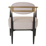 Liberty Modern Beige Fabric + Black & Gold Accent Chair
