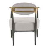 Liberty Modern Light Grey Fabric + Black & Gold Accent Chair