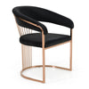 Linda Modern Black Velvet and Rosegold Dining Chair