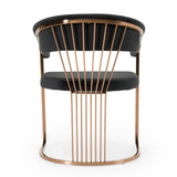 Linda Modern Black Velvet and Rosegold Dining Chair