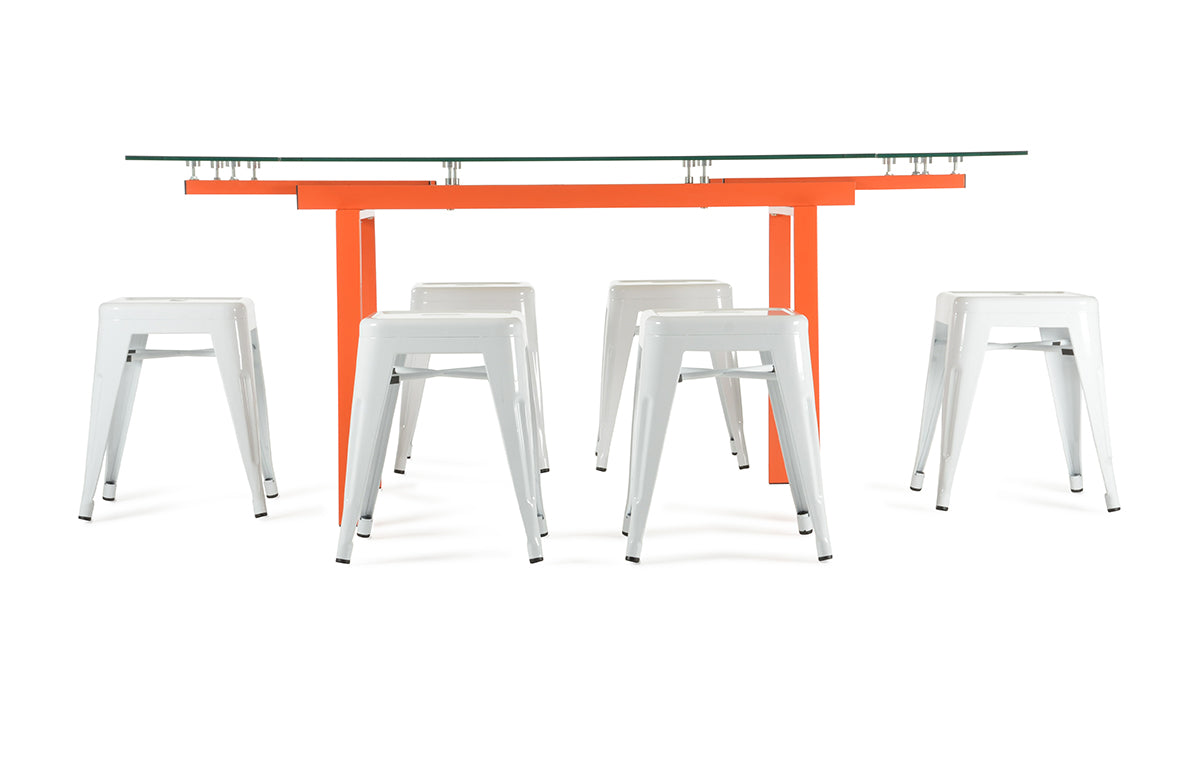 Linus Contemporary Glass Extendable Dining Table