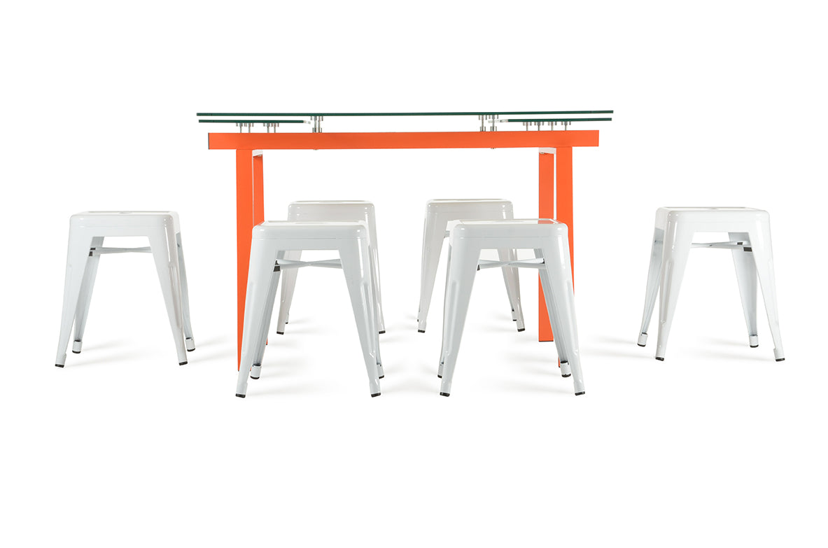 Linus Contemporary Glass Extendable Dining Table