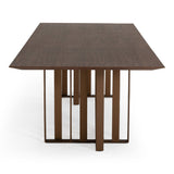 Livia Modern Wenge & Gold Stainless Steel Dining Table