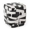 Loftis Modern Black & White Fabric Ottoman