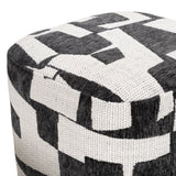 Loftis Modern Black & White Fabric Ottoman