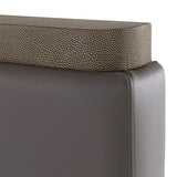 Lois Modern Grey Leather & Beige Shagreen Bedroom Set