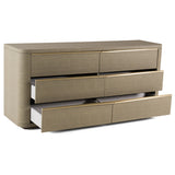 Lois Modern Beige Shagreen + Brass Dresser