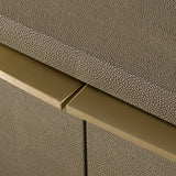 Lois Modern Grey Leather & Beige Shagreen Bedroom Set