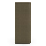 Lois Modern Beige Shagreen + Brass Chest