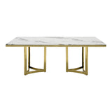Loomis White Marble & Gold Dining Table