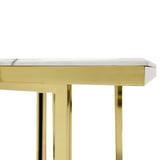 Loomis White Marble & Gold Dining Table