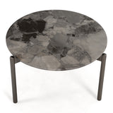 Lothal Modern Grey Faux Marble End Table
