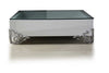 LS538 Emma Modern White Coffee Table with Glass Top