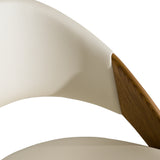 Lucas Mid-Century Cream & Walnut Dining Chair