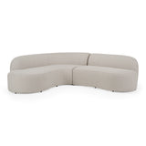 Lucena Outdoor Oyster Olefin Fabric Curved Sectional Sofa