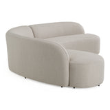 Lucena Outdoor Oyster Olefin Fabric Curved Sectional Sofa
