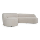 Lucena Outdoor Oyster Olefin Fabric Curved Sectional Sofa