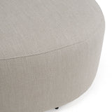 Lucena Outdoor Oyster Olefin Fabric Curved Sectional Sofa