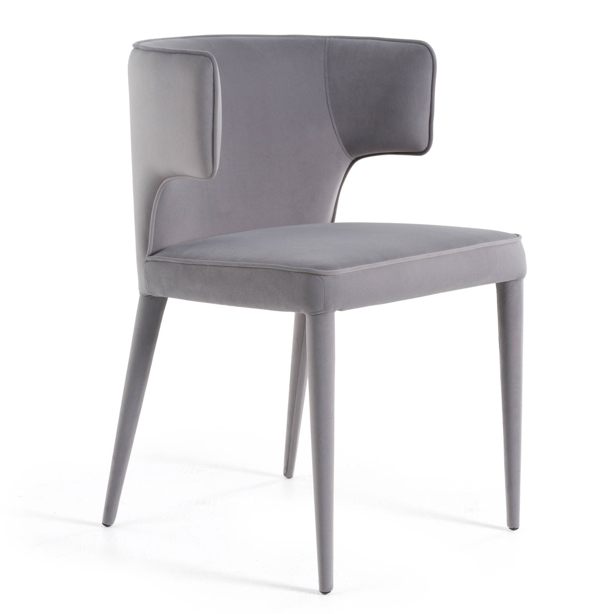 Lucero Modern Grey Velvet Arm Dining Chair