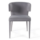 Lucero Modern Grey Velvet Arm Dining Chair