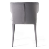 Lucero Modern Grey Velvet Arm Dining Chair