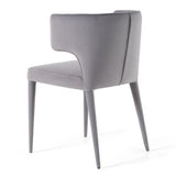 Lucero Modern Grey Velvet Arm Dining Chair